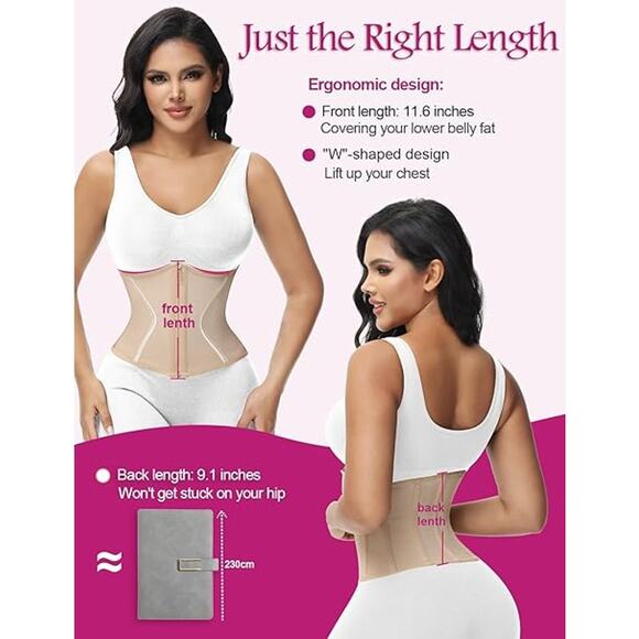 Short Torso Waist Trainer for Women Corset Waist Cincher Shapewear Tummy Control - Picture 5 of 6